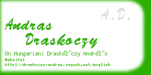 andras draskoczy business card